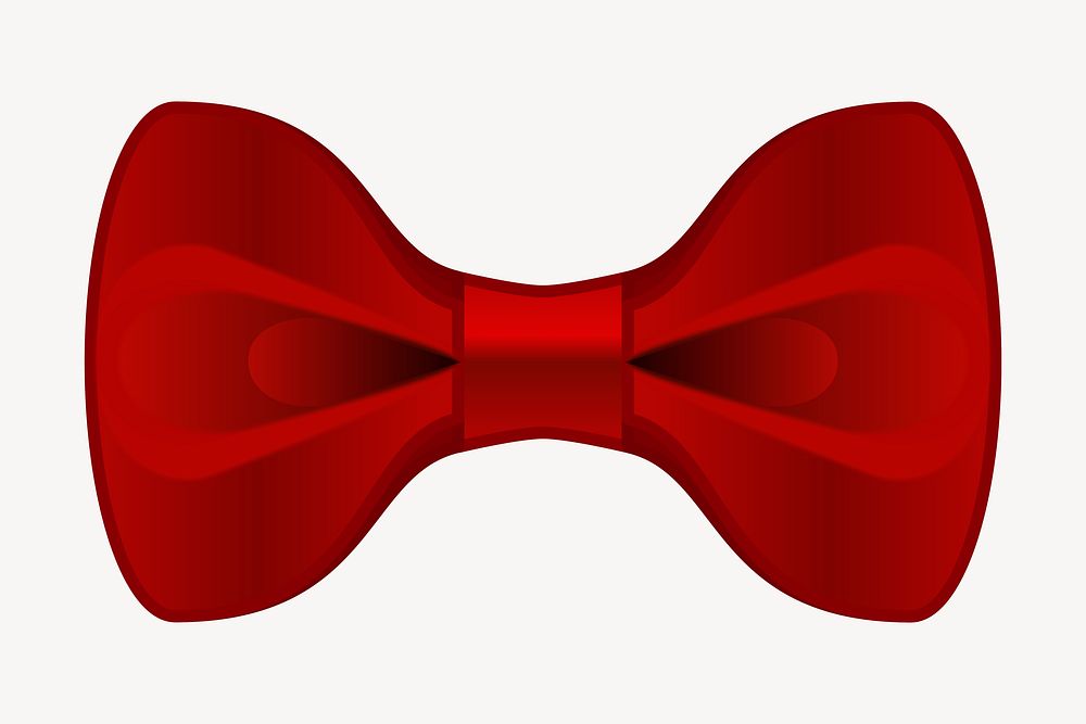 Red bow clipart, illustration vector. Free public domain CC0 image.