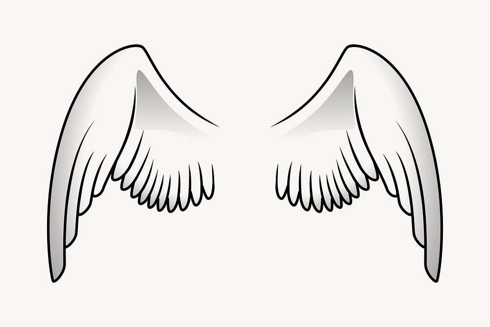 Angel wings clipart, illustration vector. Free public domain CC0 image.