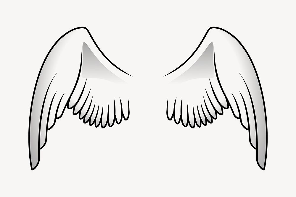 Angel wings clipart, illustration. Free public domain CC0 image.