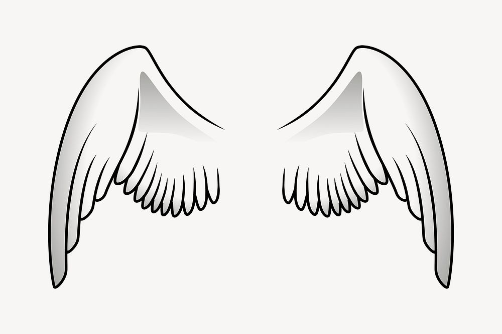 Angel wings clipart, illustration psd. Free public domain CC0 image.