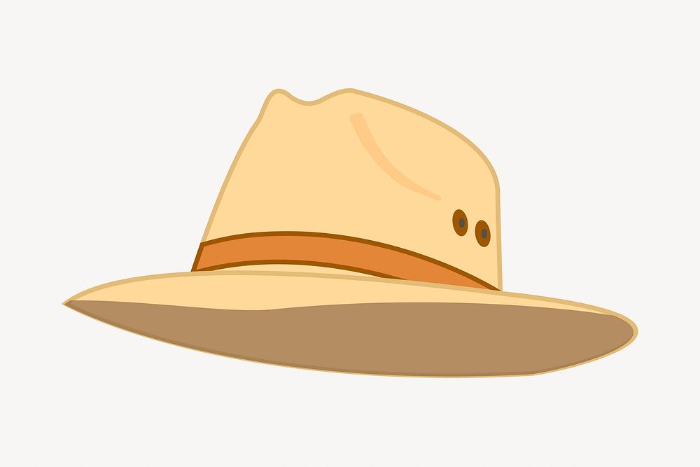 Panama hat clipart, illustration. Free public domain CC0 image.
