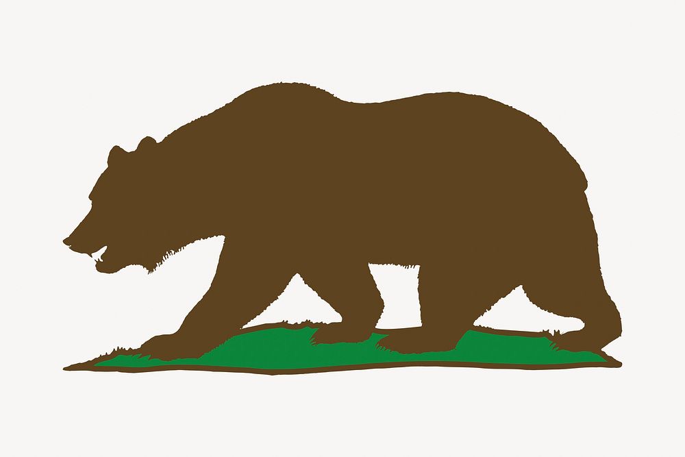 Grizzly bear clipart, illustration. Free public domain CC0 image.