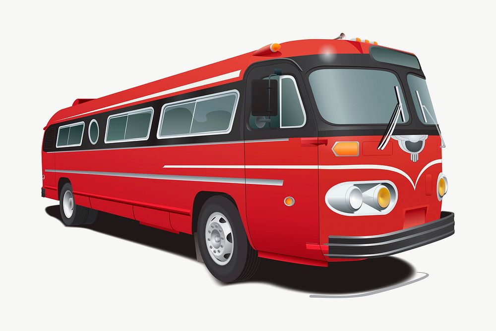 Red minivan clipart, illustration vector. Free public domain CC0 image.