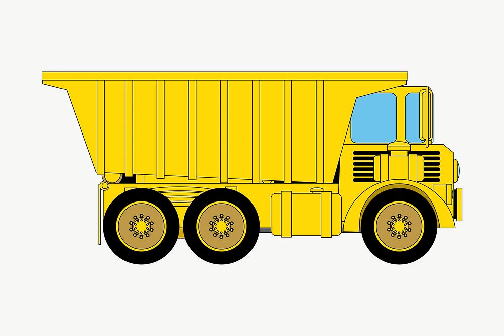 Dump truck clipart, illustration vector. Free public domain CC0 image.
