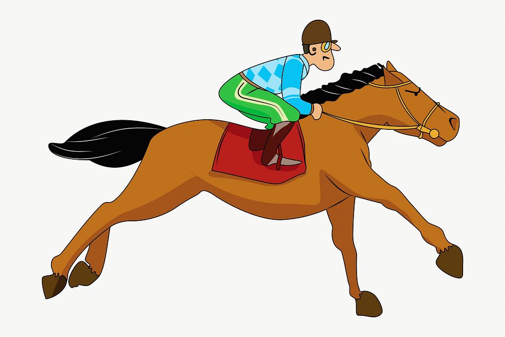 Equestrian jockey clipart, illustration vector. Free public domain CC0 image.