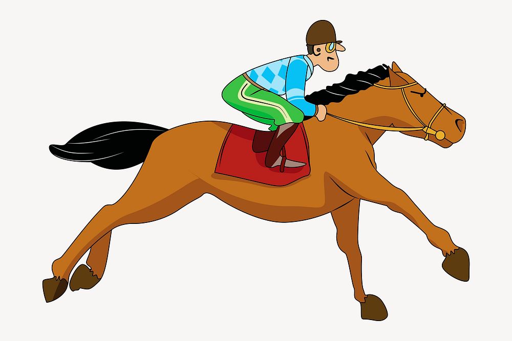 Equestrian jockey clipart, illustration psd. Free public domain CC0 image.