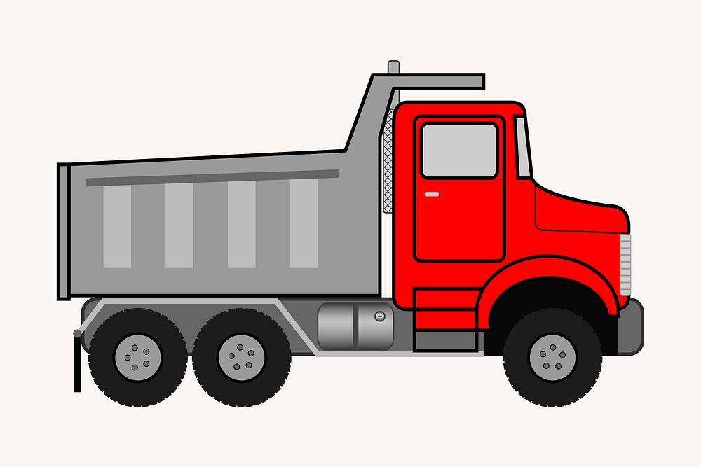 Dump truck clipart, illustration psd. Free public domain CC0 image.