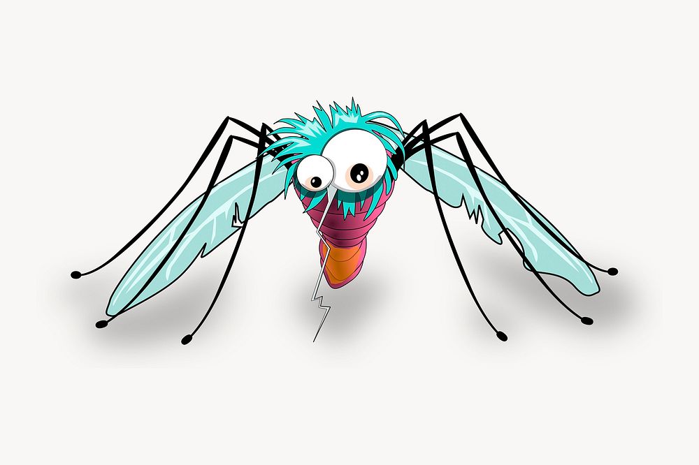 Mosquito cartoon clipart, illustration vector. Free public domain CC0 image.
