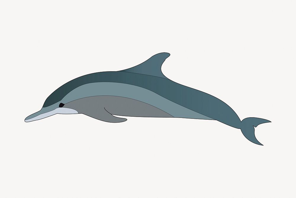 Dolphin clipart, illustration. Free public domain CC0 image.