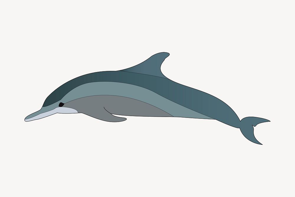 Dolphin clipart, illustration psd. Free public domain CC0 image.