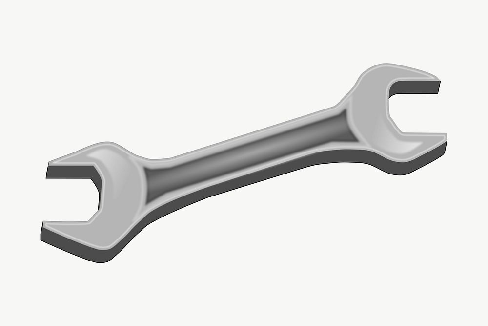Wrench, tool clipart, illustration vector. Free public domain CC0 image.