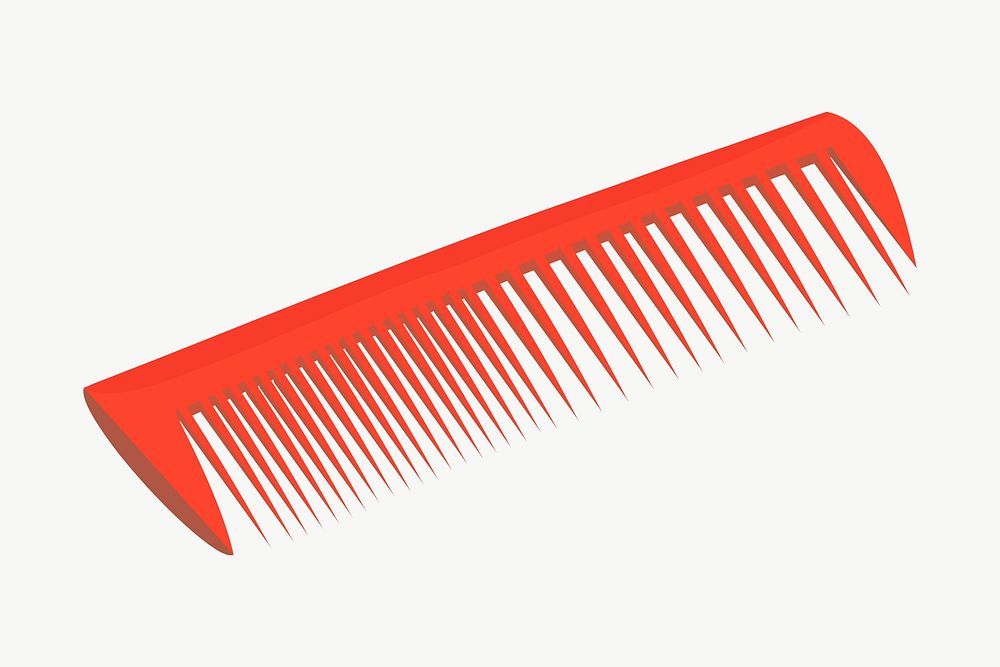 Red comb clipart, illustration vector. Free public domain CC0 image.