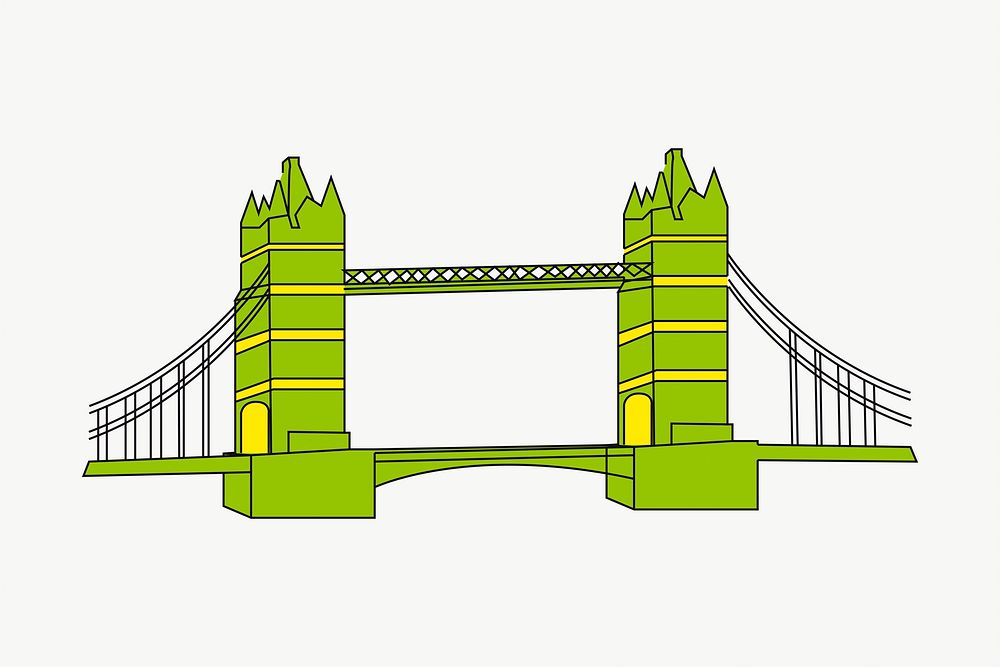 Tower Bridge clipart, illustration vector. Free public domain CC0 image.