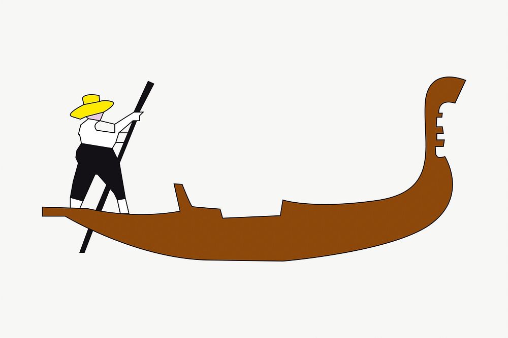 Gondola boat clipart, illustration vector. Free public domain CC0 image.