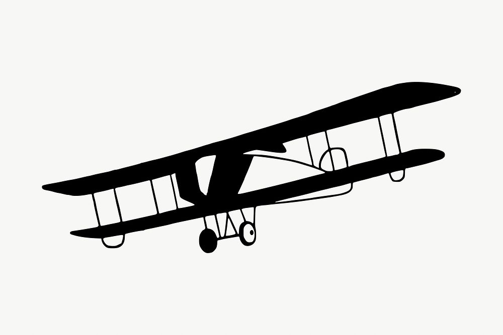 Vintage airplane drawing, illustration vector. Free public domain CC0 image.