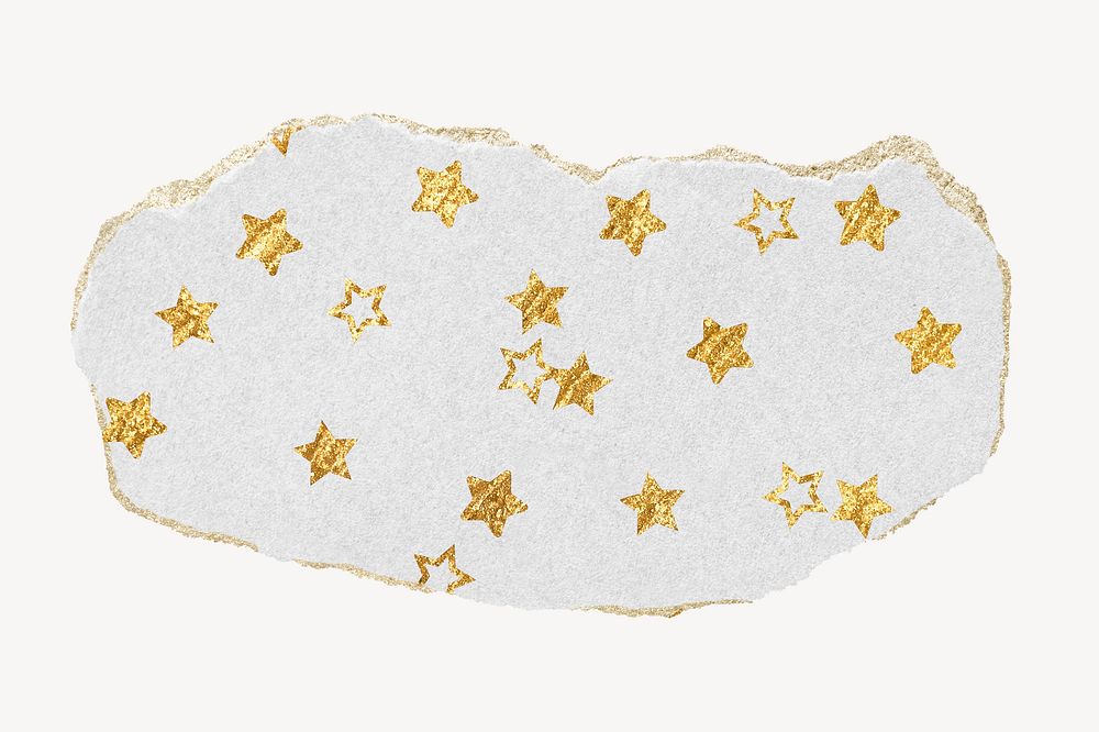 Gold star pattern, ripped paper design