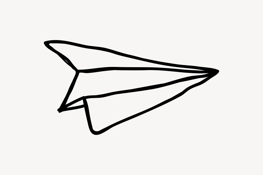 Paper plane doodle, cute element