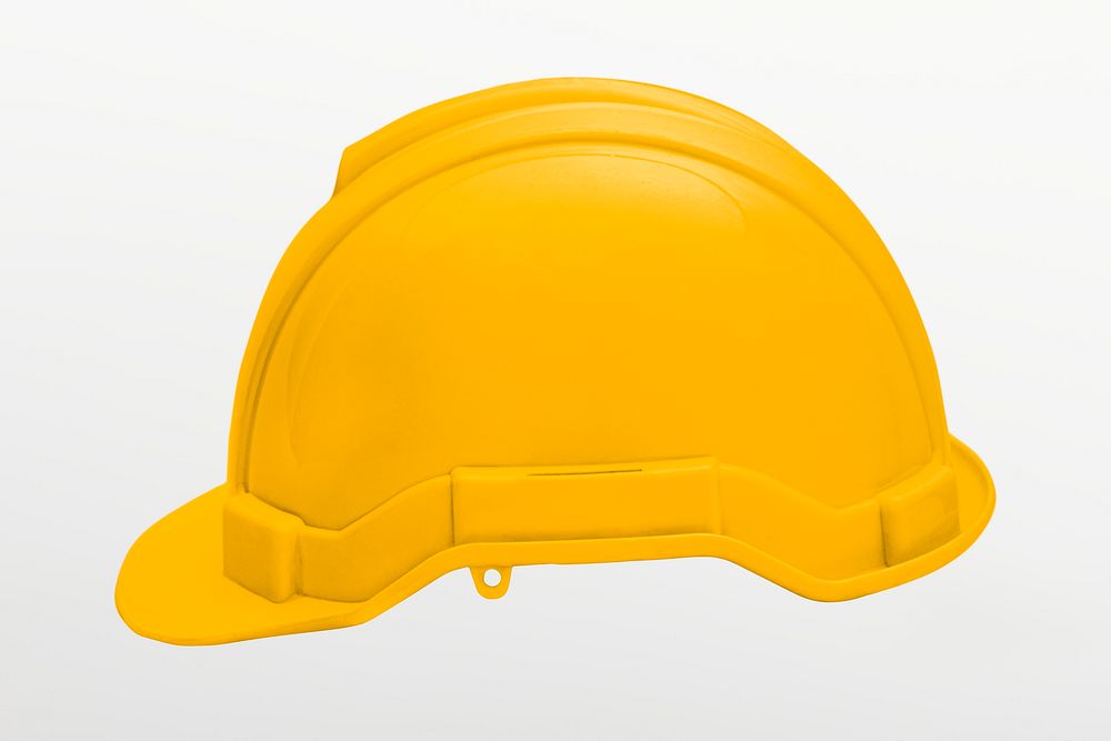 Yellow safety helmet, protective equipment
