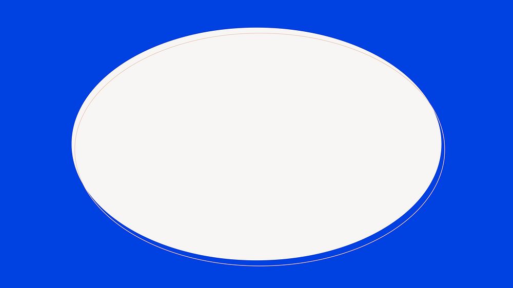 Blue oval frame computer wallpaper, geometric design vector