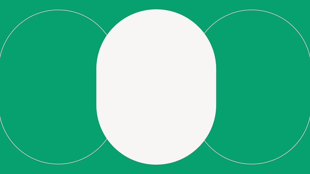 Geometric design border computer wallpaper, green background vector