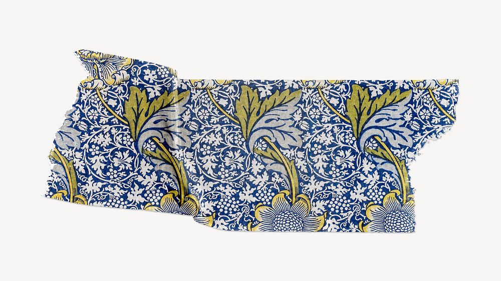 William Morris pattern washi tape design on white background
