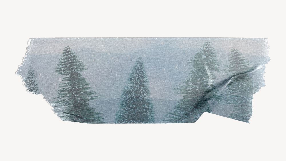 Christmas trees washi tape design on white background