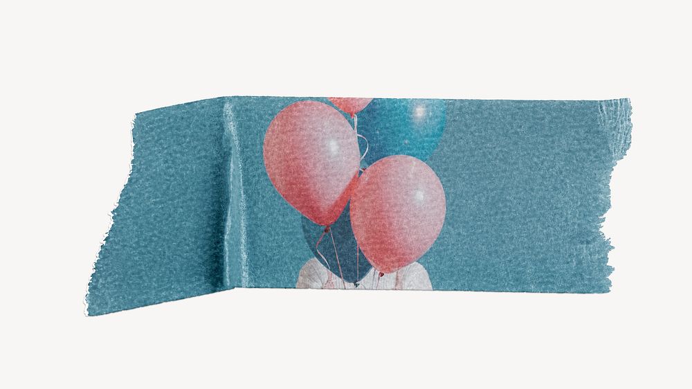 Balloons washi tape design on white background