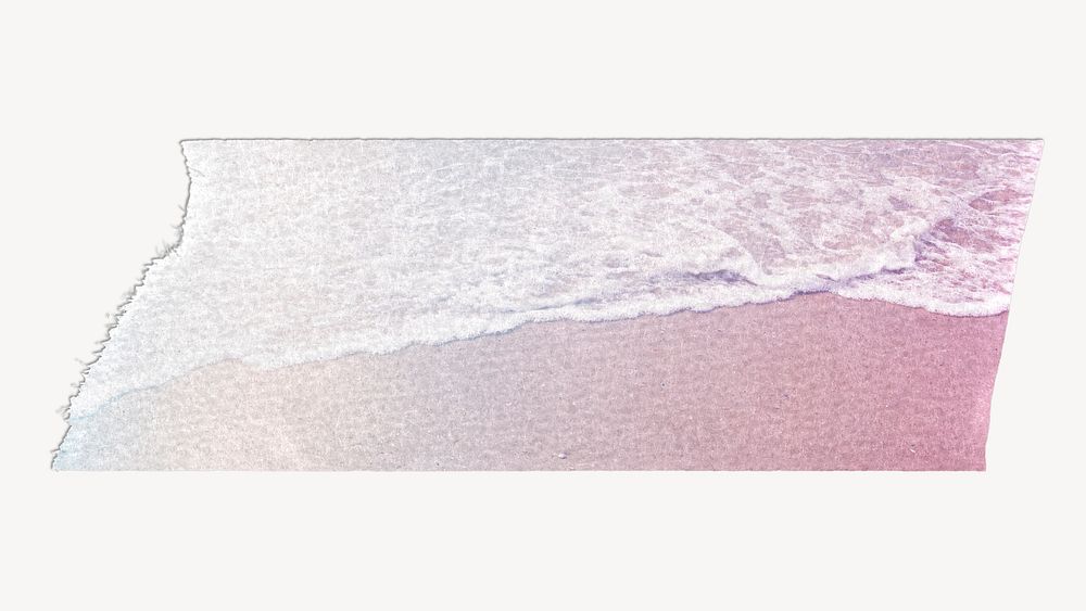 Pink glittery beach washi tape design on white background