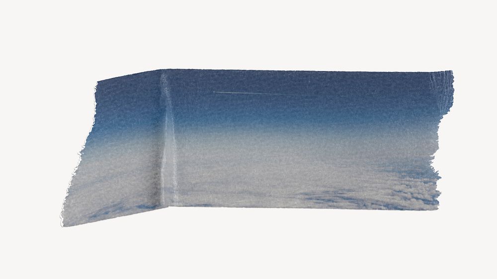 Blue sky washi tape design on white background