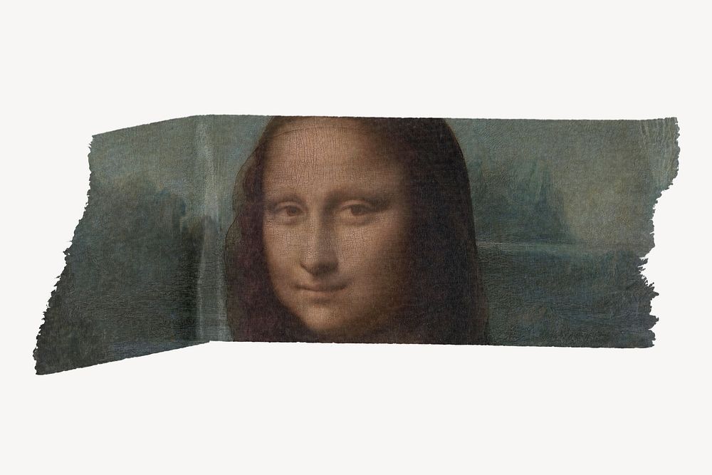 The Mona Lisa washi tape design on white background