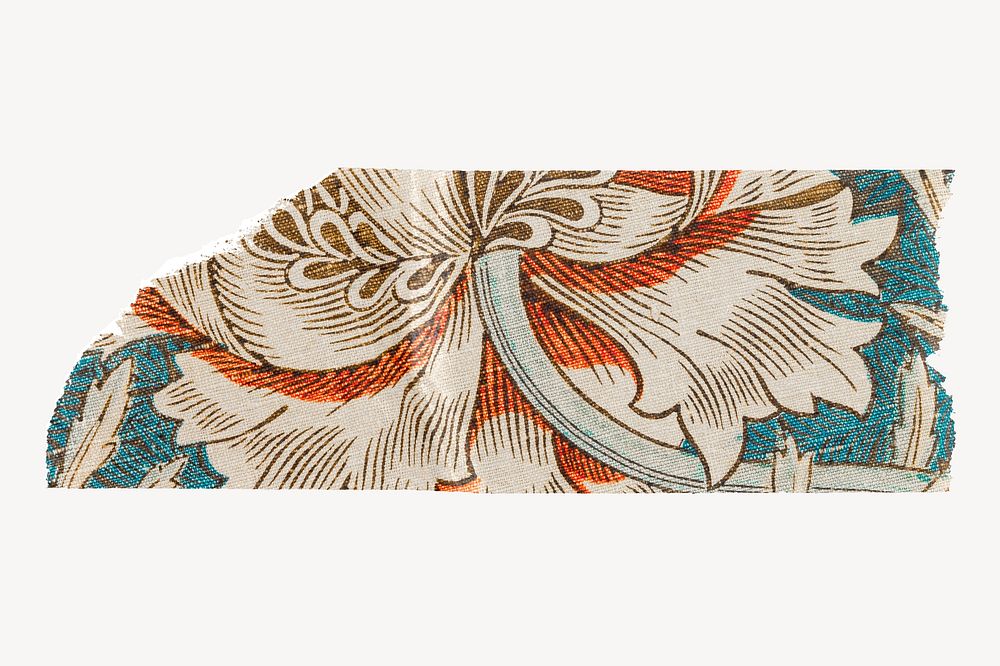 William Morris pattern washi tape design on white background