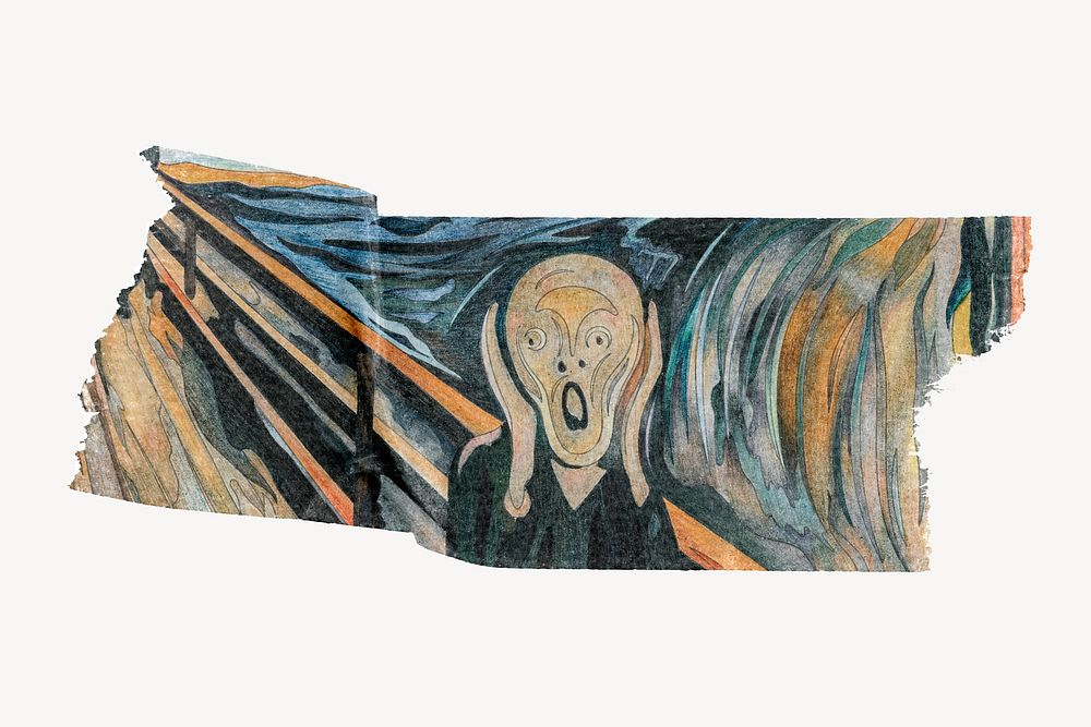 Edvard Munch's The Scream washi tape design on white background