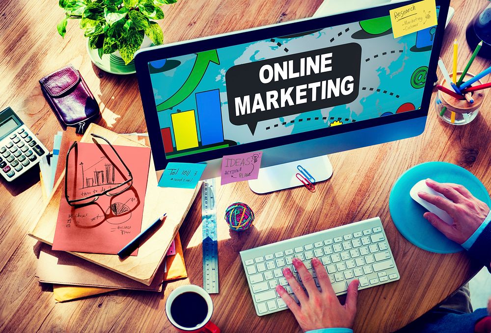 Online Marketing Promotion Branding Advertisement Concept