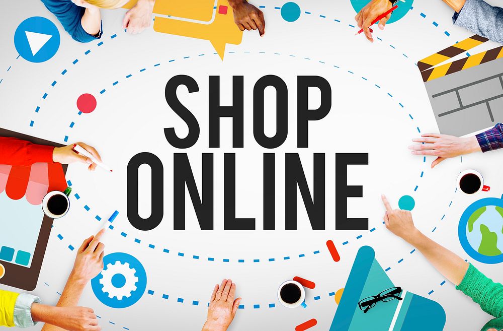 Shop Online E-commerce Marketing Business Concept