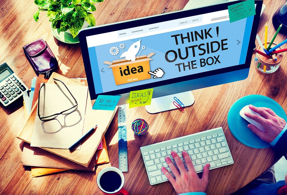 Think Outside The Box Idea Innovation Man Concept