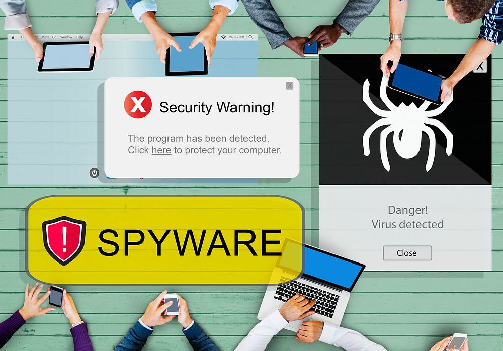 Spyware Computer Hacker Virus Malware Concept