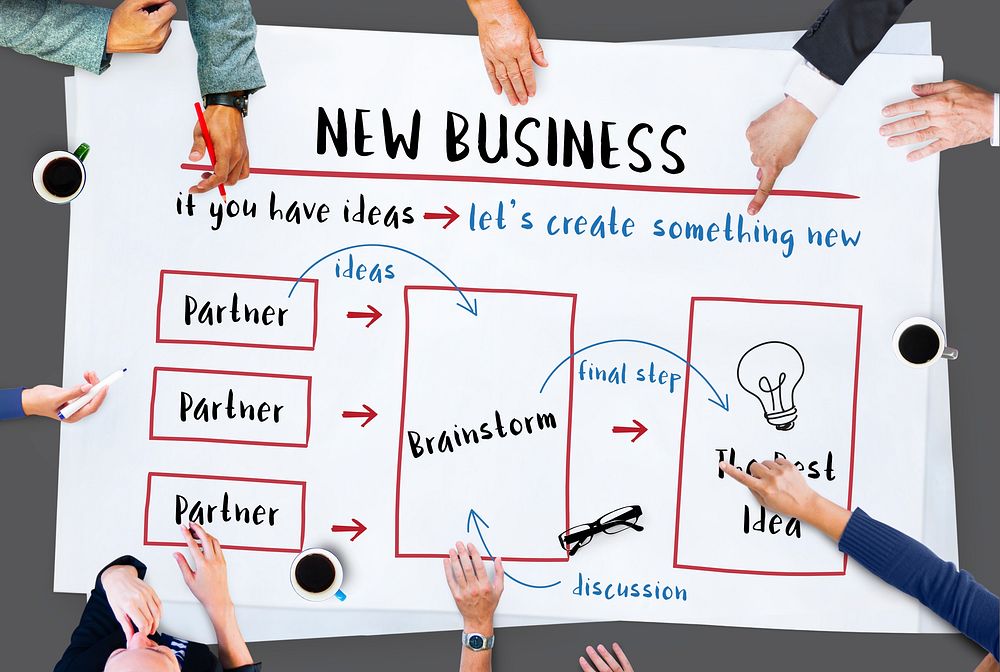 New Business Plan Strategy Diagram Concept