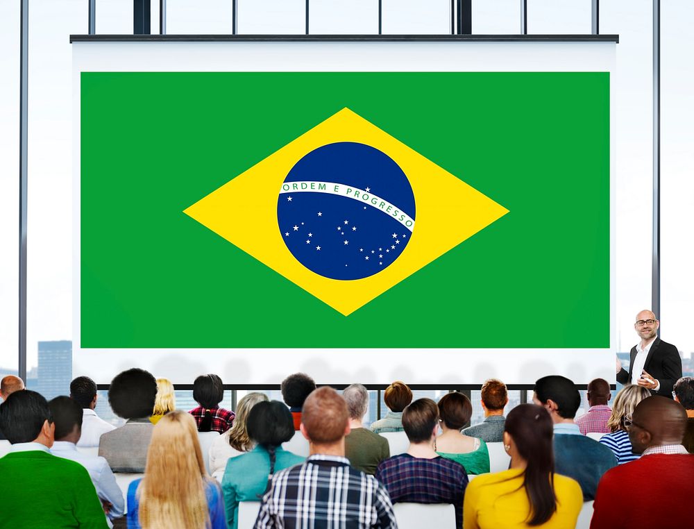 Brazil National Flag Seminar Business People Concept