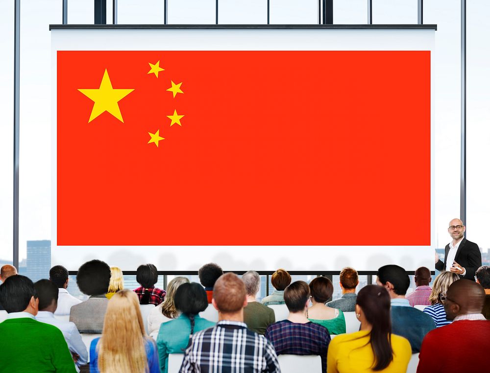 China National Flag Seminar Business People Concept
