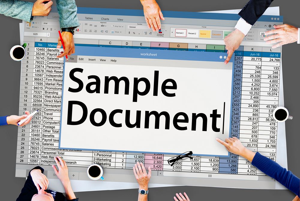 Spreadsheet Document Information Financial Startup Concept