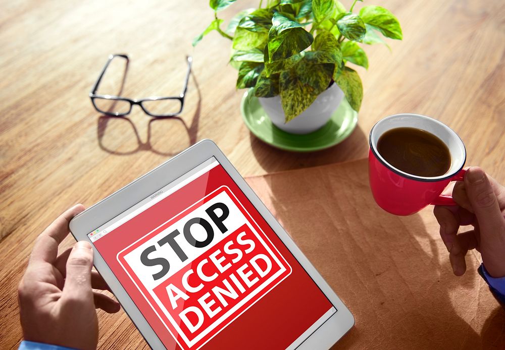Digital Device Wireless Browsing Stop Access Denied Concept
