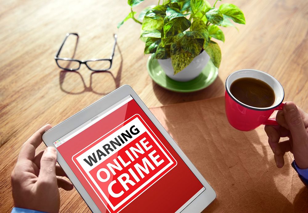 Warning Online Crime Digital Device Wireless Browsing Concept