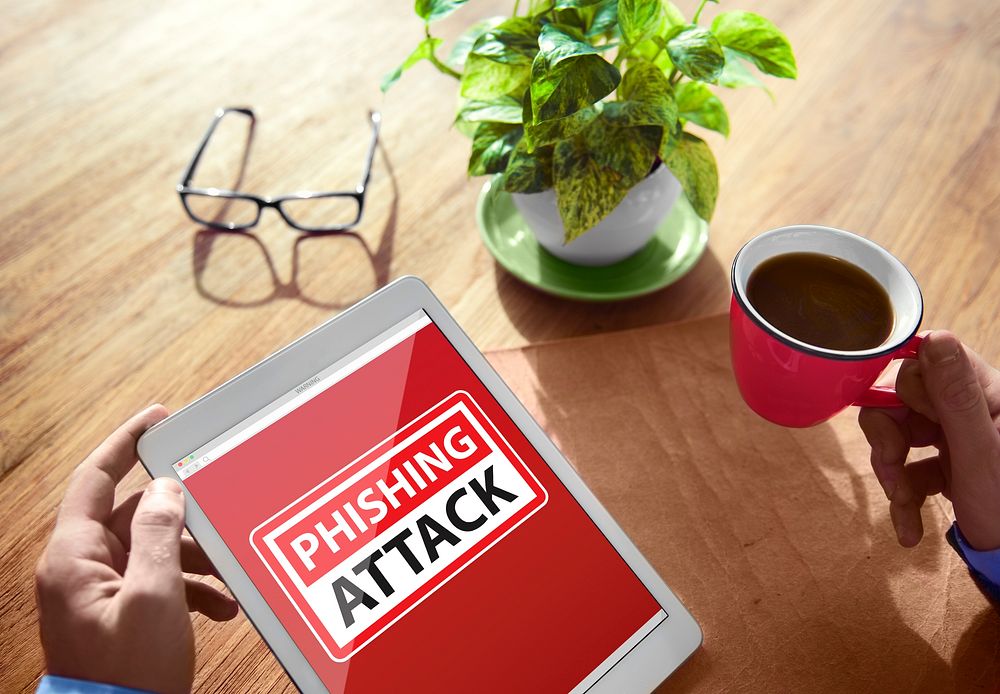 Warning Phishing Attack Digital Device Wireless Browsing Concept