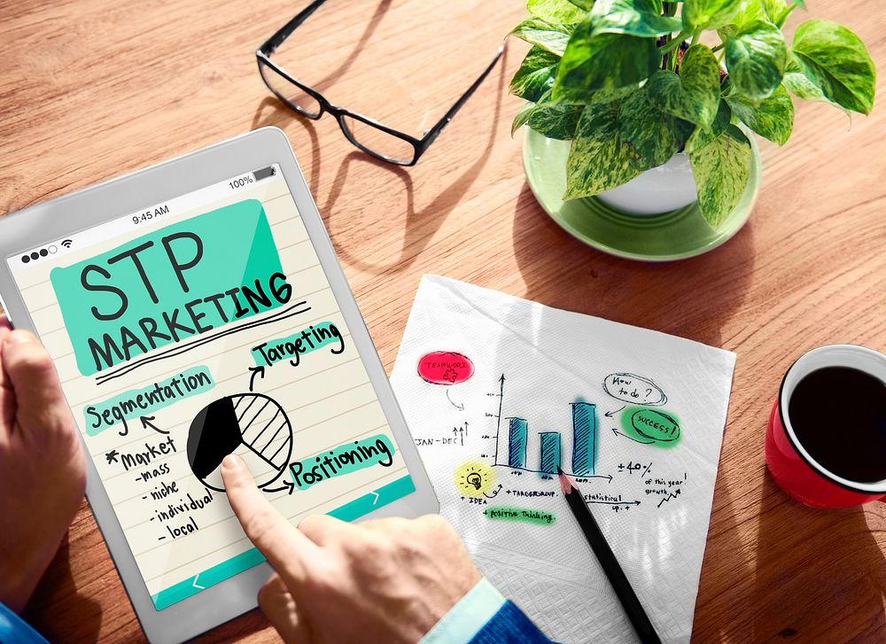 Digital Online STP Marketing Office Working Concept