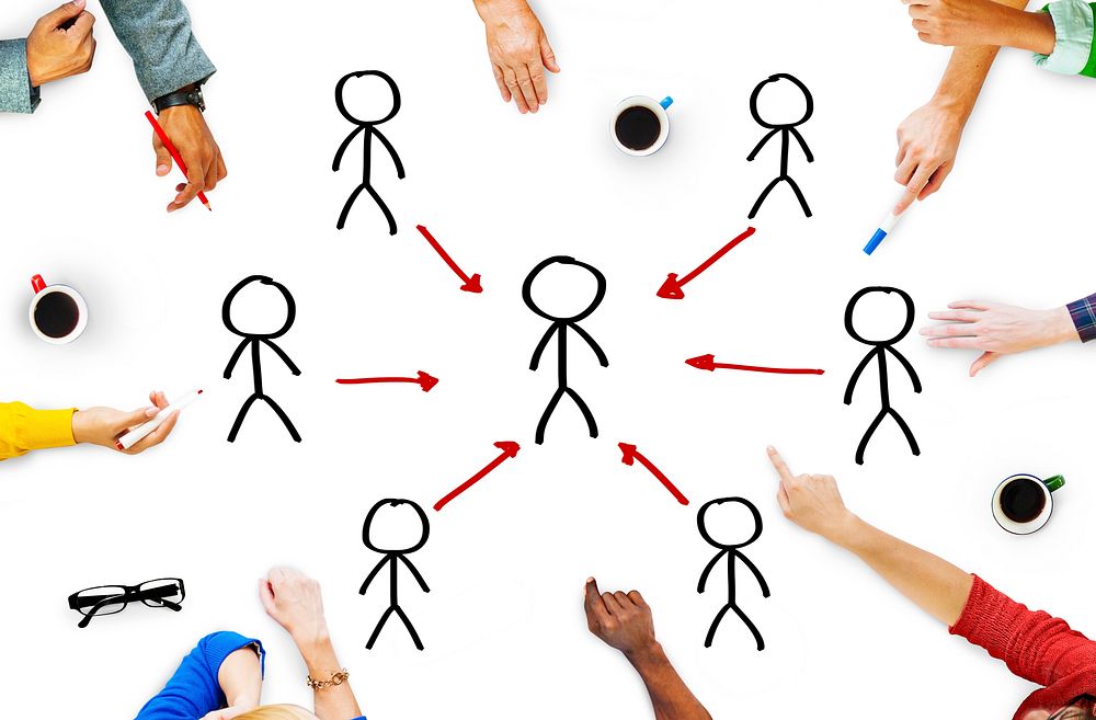 People in a Meeting and Connection Concepts