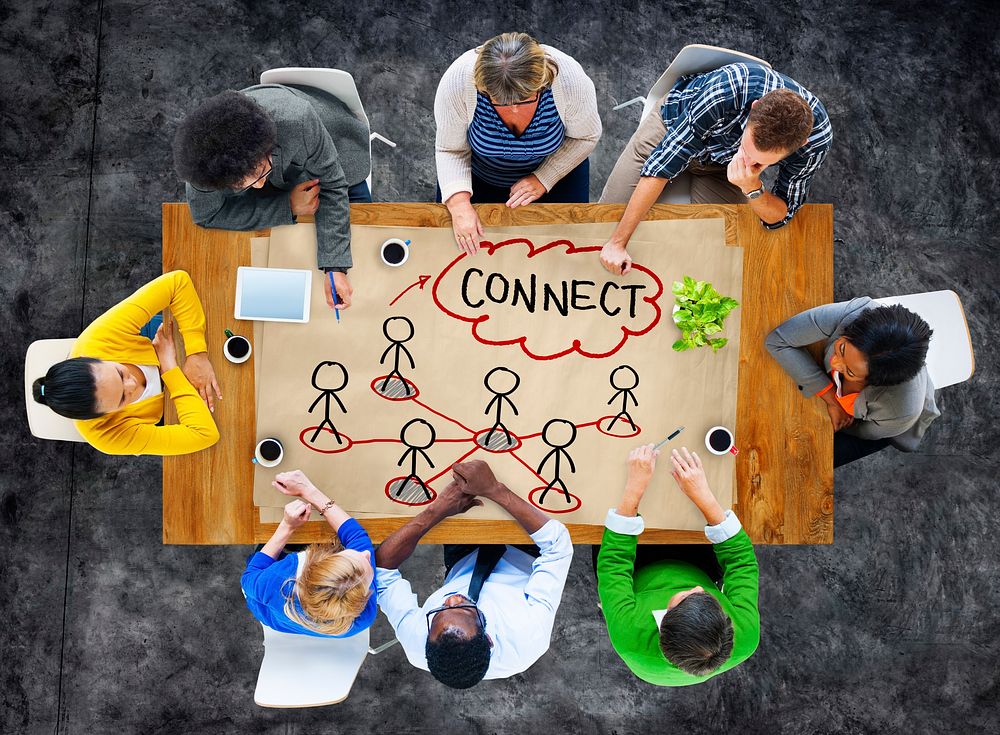 People in a Meeting and Connection Concept
