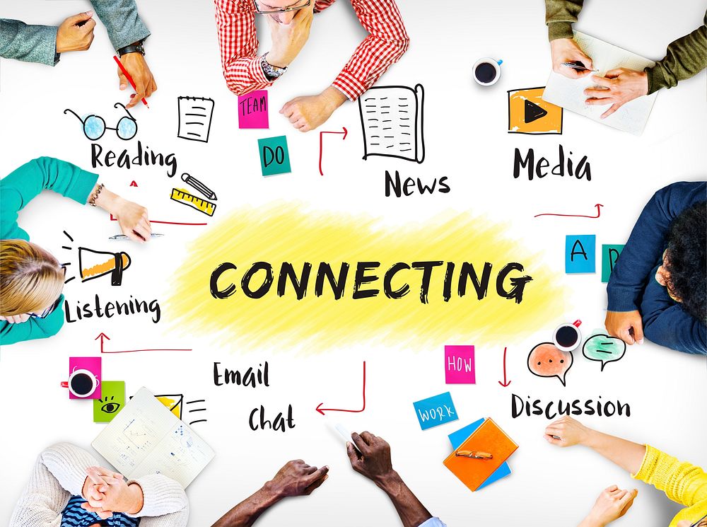 Connecting Social Media Networking Online Concept