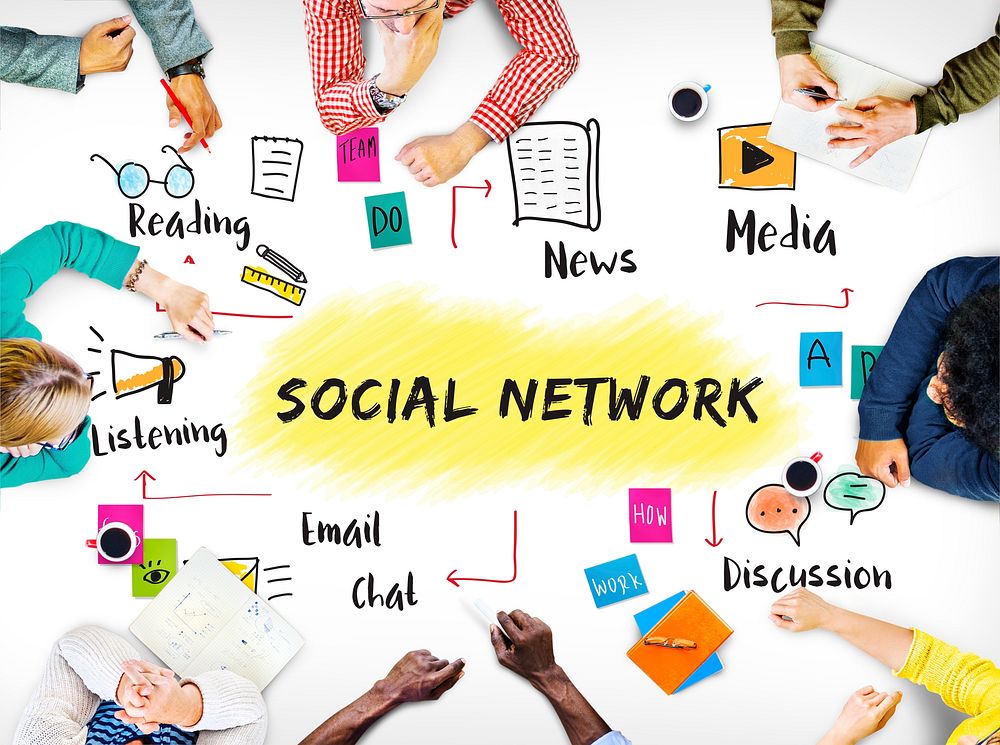 Social Network Media Connecting Online Concept