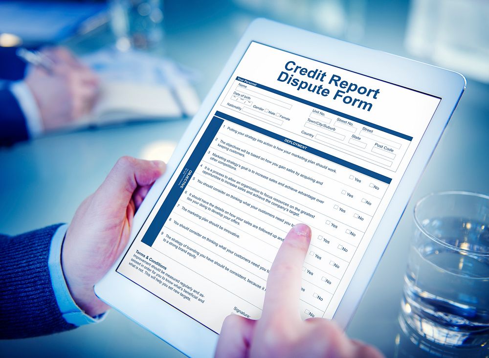 Credit Report Dispute Form Insurance Concept