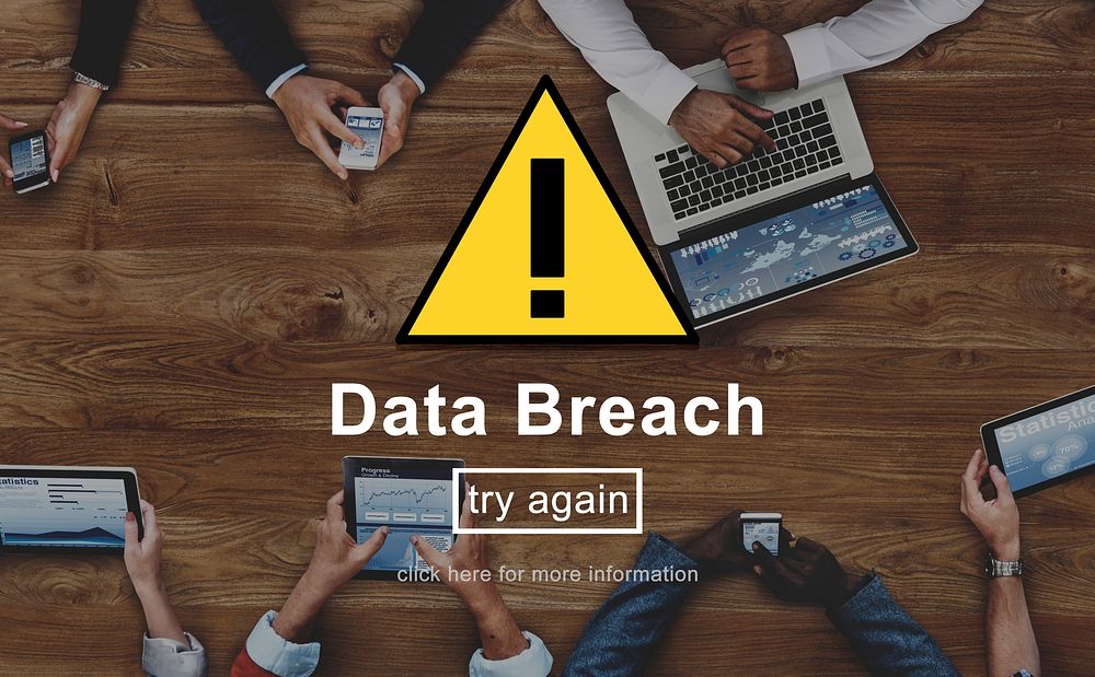 Data Breach Warning Sign Concept